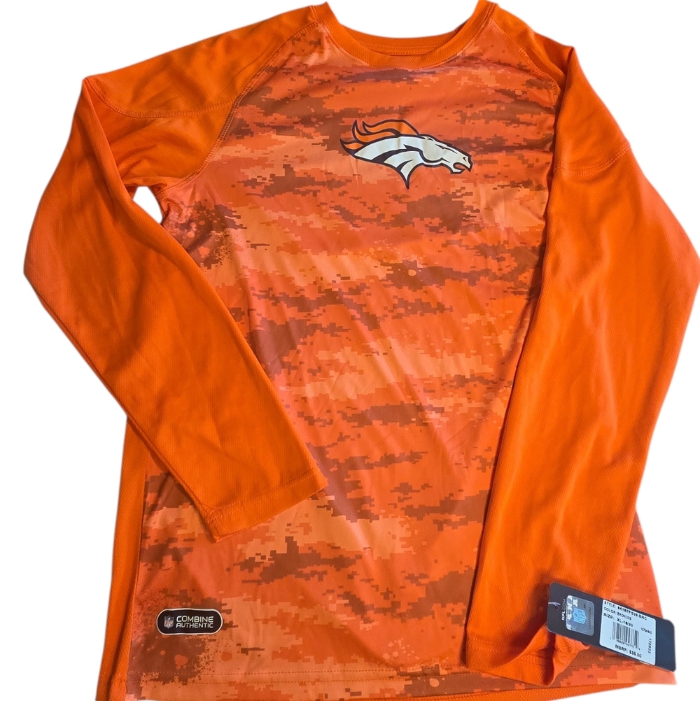 NFL Youth XL 18/20 Orange Denver Broncos Combine Authentic Top